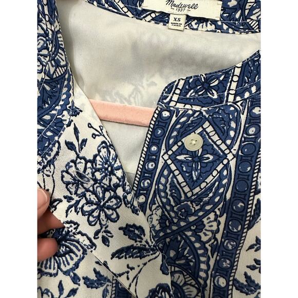 MADEWELL blue silk journey dress size XS - Picture 8 of 11